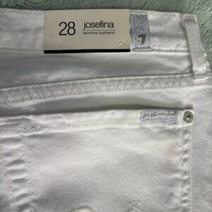 BNWT - 7 for All Mankind JOSEFINA boyfriend fit jeans - US 28 - WHITE colour